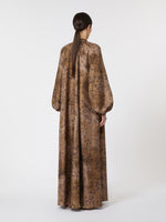 Flared printed silk dress