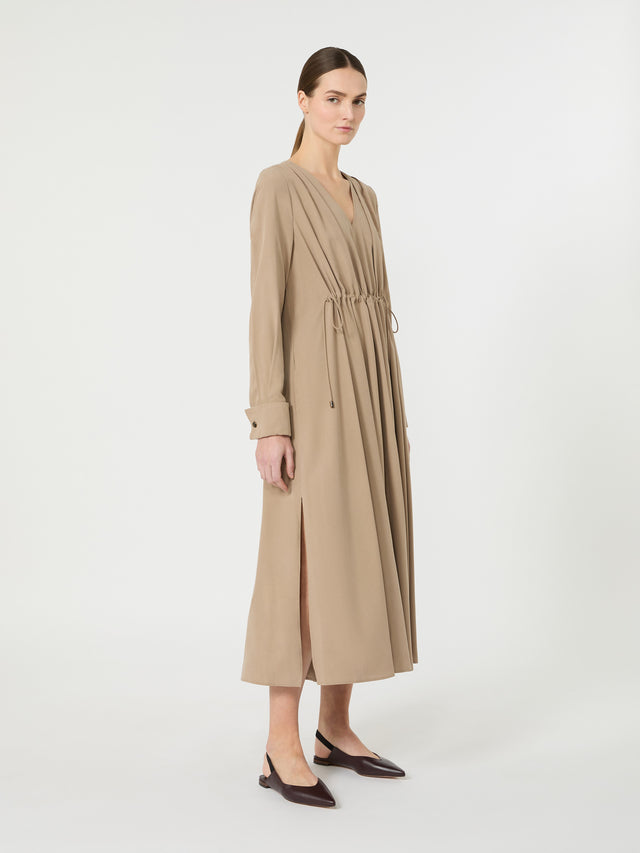 max mara washed silk canvas dress for women