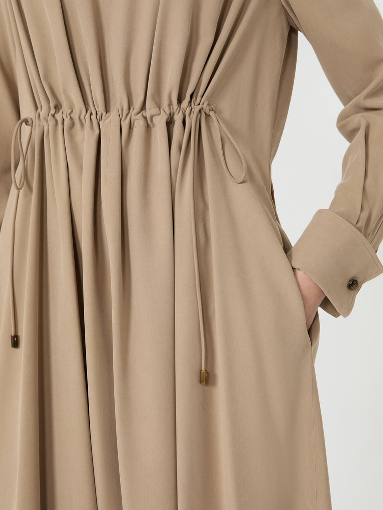 Washed silk canvas dress