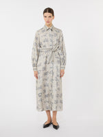 Printed silk shirt dress