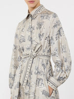 Printed silk shirt dress