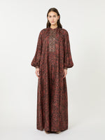 max mara long silk dress with plastron for women