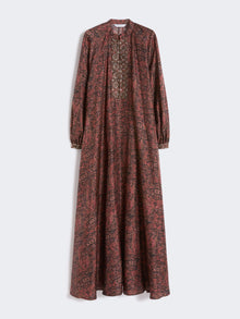 max mara long silk dress with plastron for women