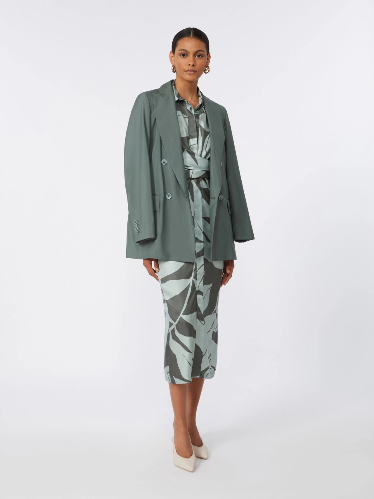 max mara printed silk shirt dress for women