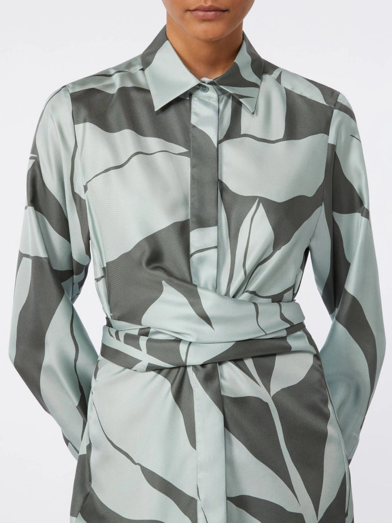 max mara printed silk shirt dress