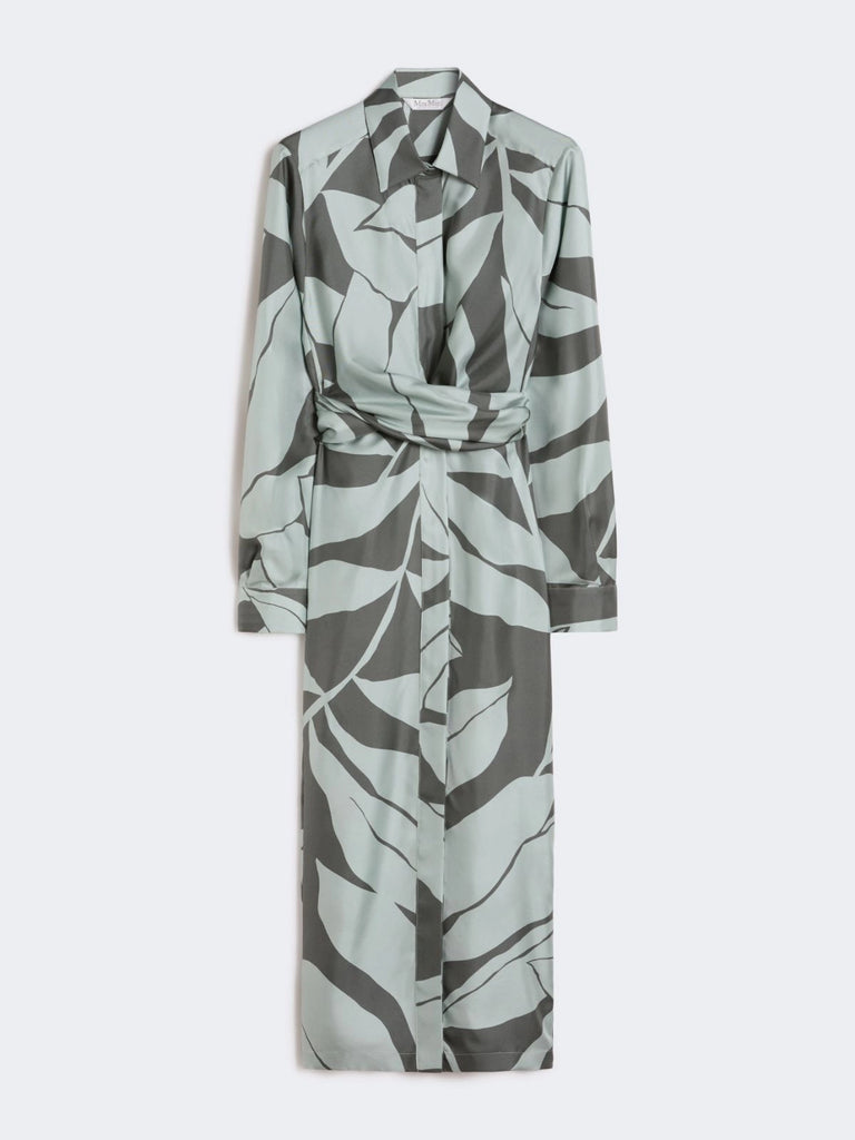 max mara printed silk shirt dress