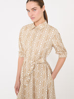Printed poplin shirt dress