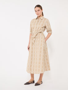 Printed poplin shirt dress