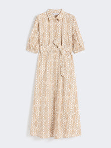 Printed poplin shirt dress