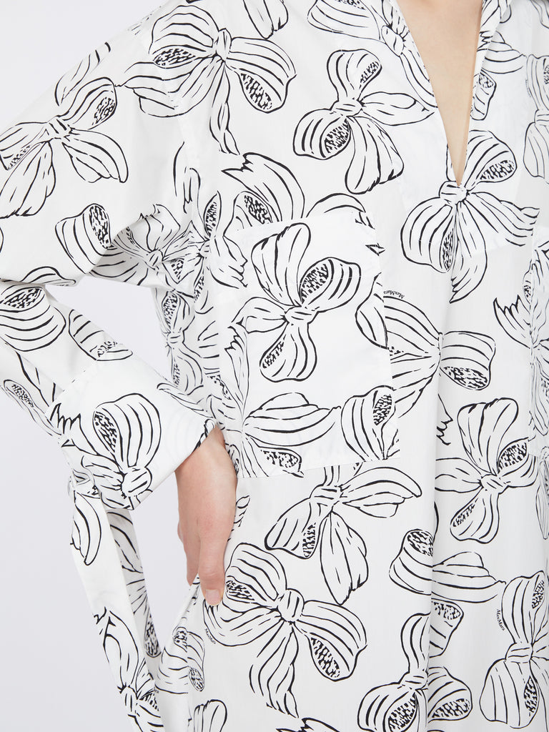 Printed cotton shirt dress