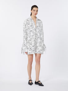 Printed cotton shirt dress