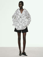 Printed cotton shirt dress