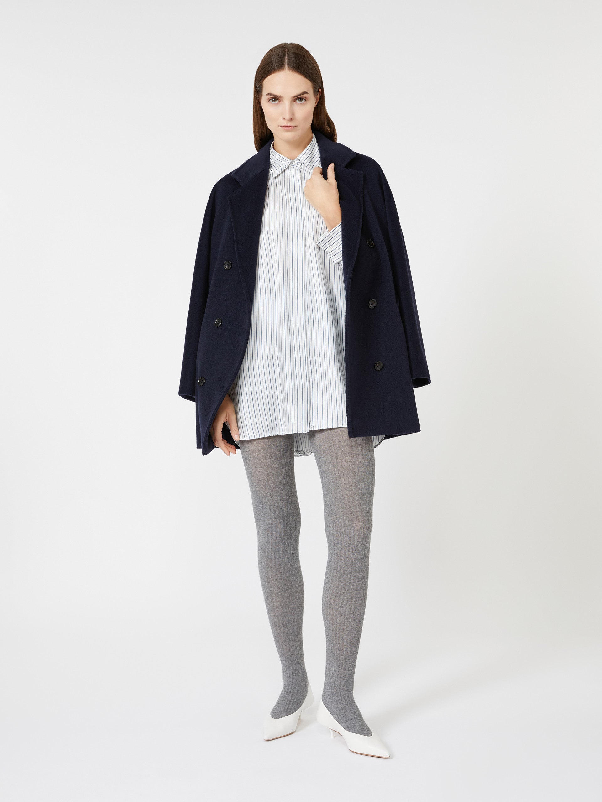 Short, printed-silk shirt dress