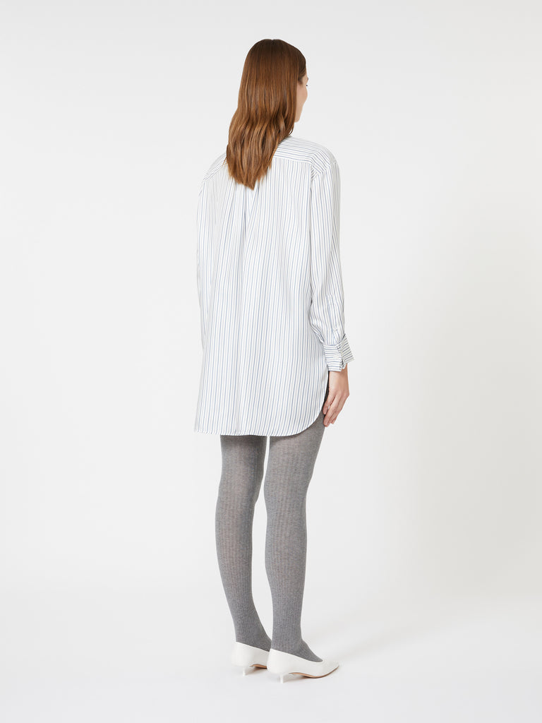 Short, printed-silk shirt dress