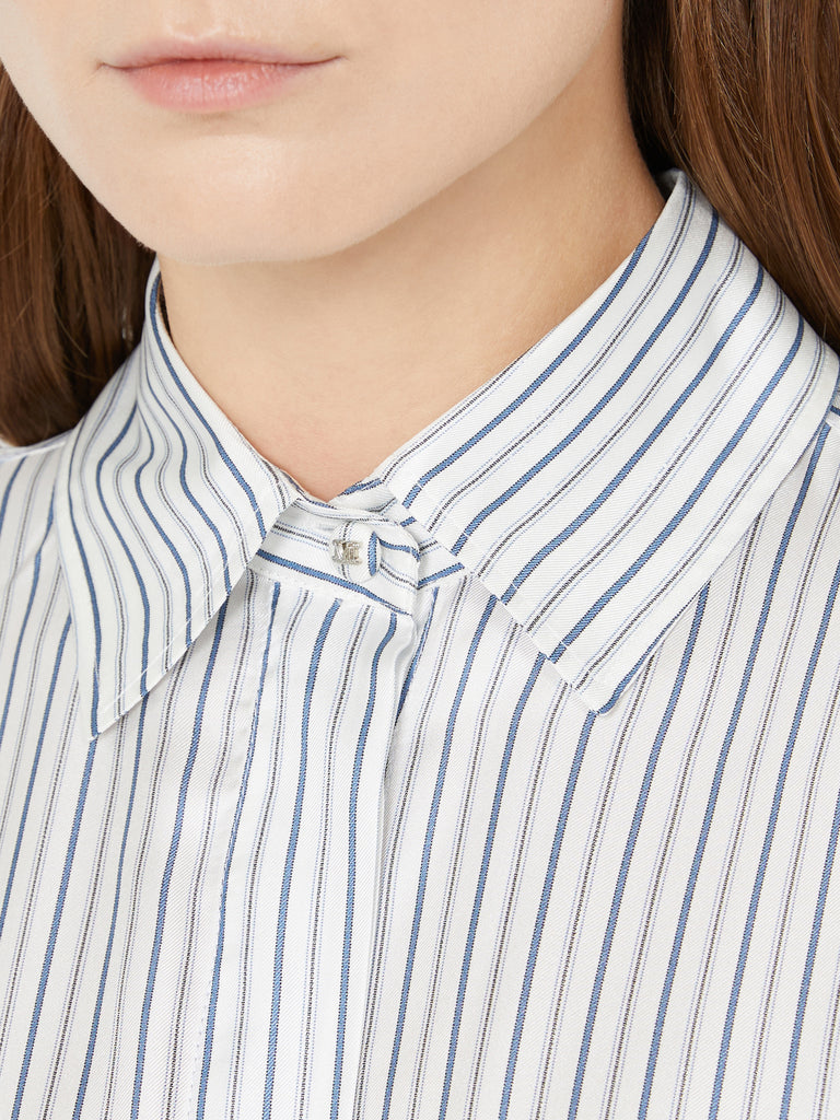 Short, printed-silk shirt dress