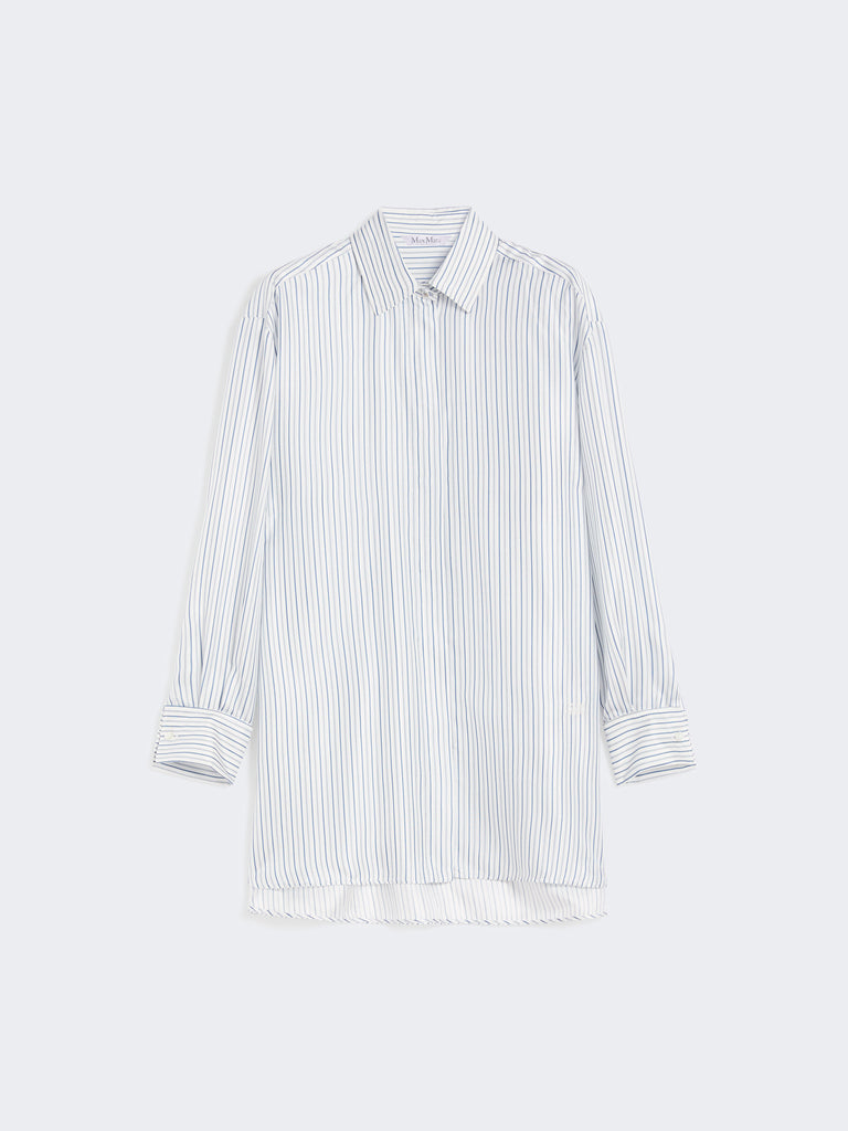 Short, printed-silk shirt dress