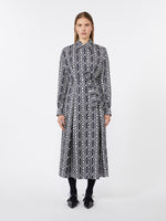 Printed twill shirt dress