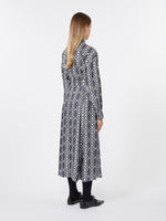 Printed twill shirt dress
