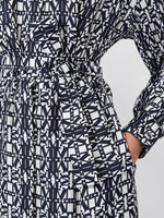 Printed twill shirt dress