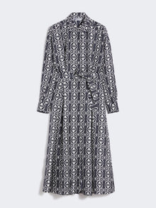 Printed twill shirt dress