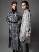 Printed twill shirt dress
