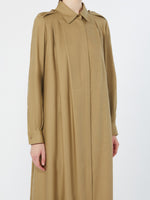 Linen And Silk Shirt Dress for Women - Kaki - Max Mara KSA