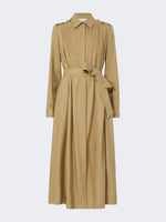 Linen And Silk Shirt Dress for Women - Kaki - Max Mara KSA