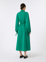 Long taffeta shirt dress