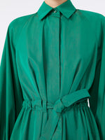 Long taffeta shirt dress