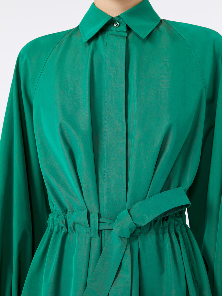 Long taffeta shirt dress