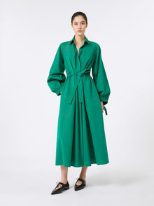 Long taffeta shirt dress