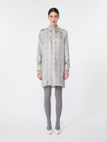 Printed silk shirt dress
