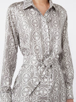Printed silk shirt dress