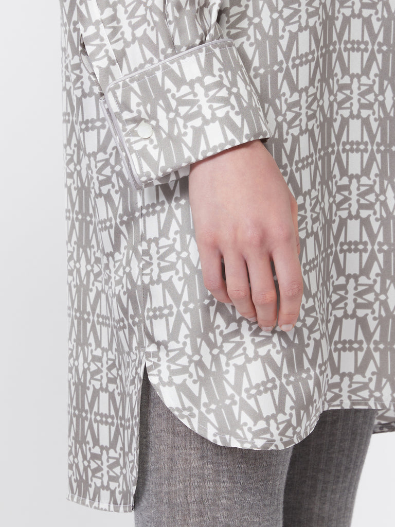 Printed silk shirt dress