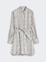 Printed silk shirt dress