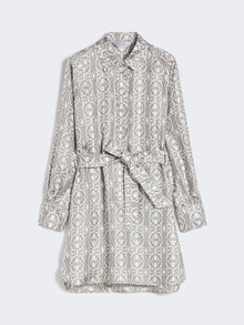 Printed silk shirt dress