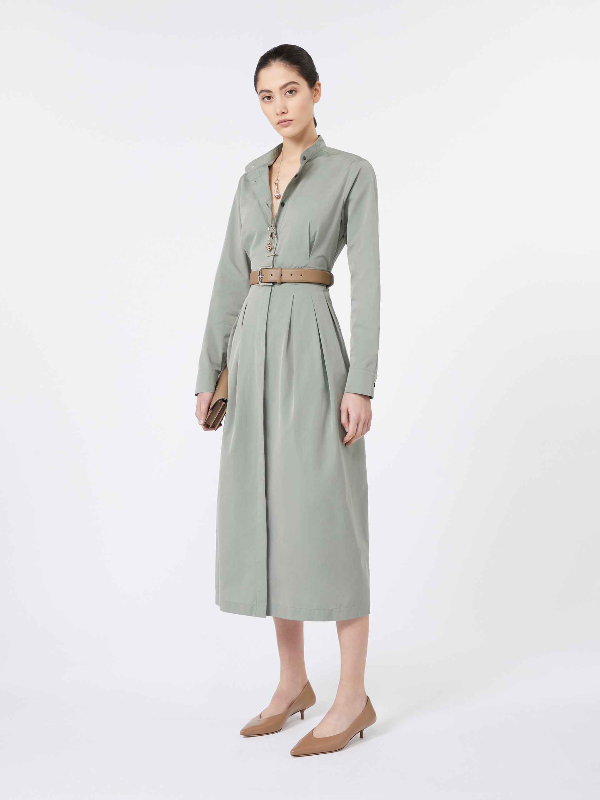 Taffeta shirt dress