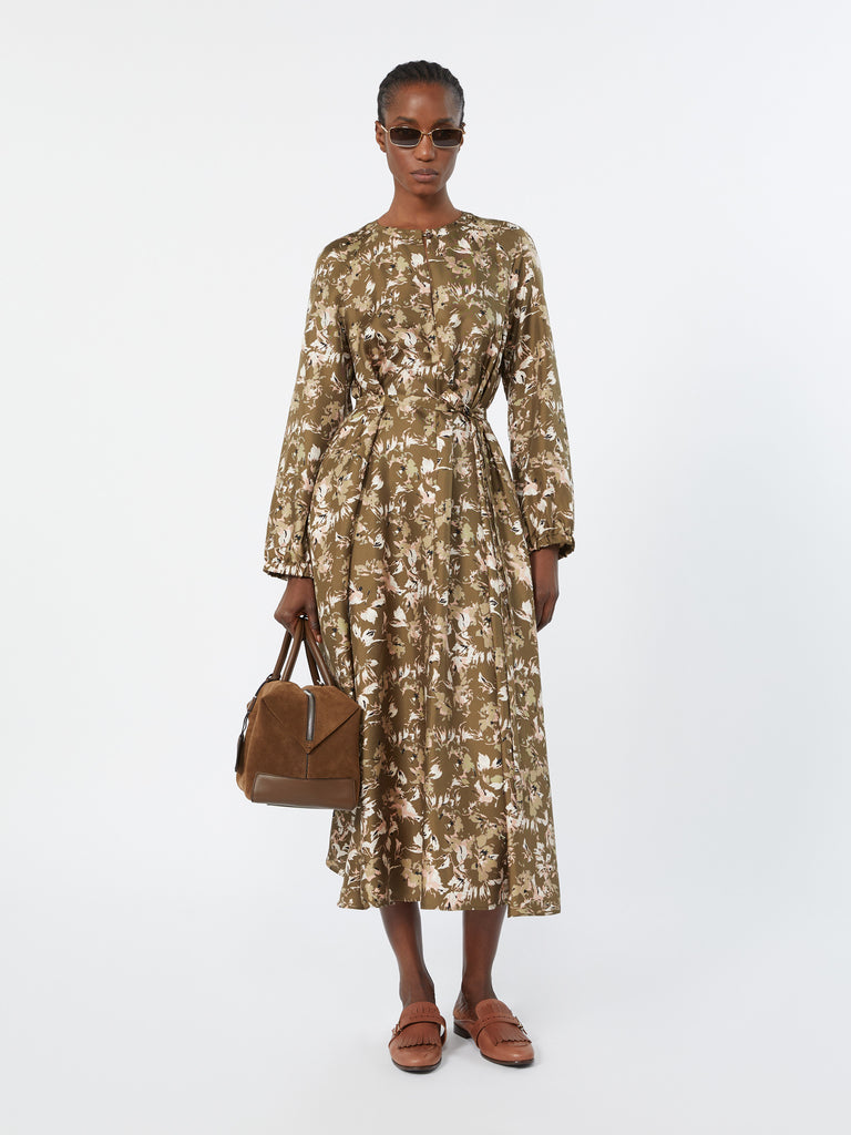 max mara printed silk twill dress