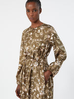 Printed Silk Twill Dress for Women - Kaki - Max Mara KSA