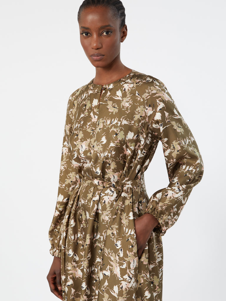 max mara printed silk twill dress
