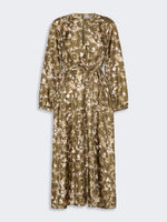 Printed Silk Twill Dress for Women - Kaki - Max Mara KSA