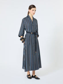 Printed Twill Shirt Dress for Women - Ultramarine - Max Mara KSA