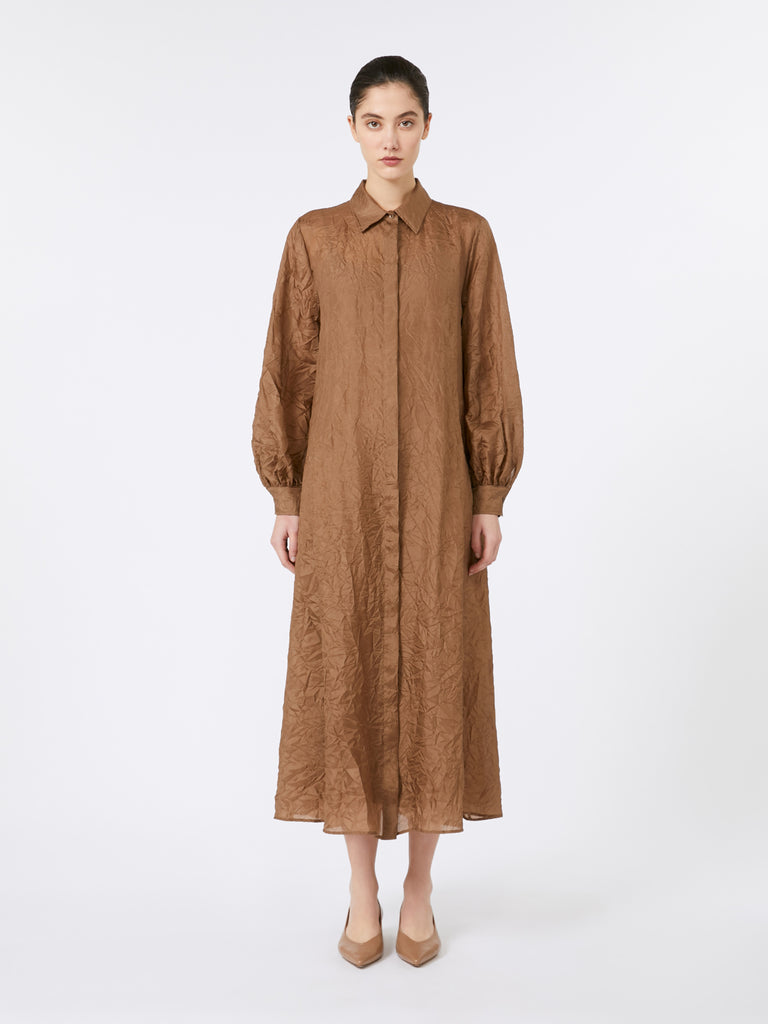 Silk canvas shirt dress