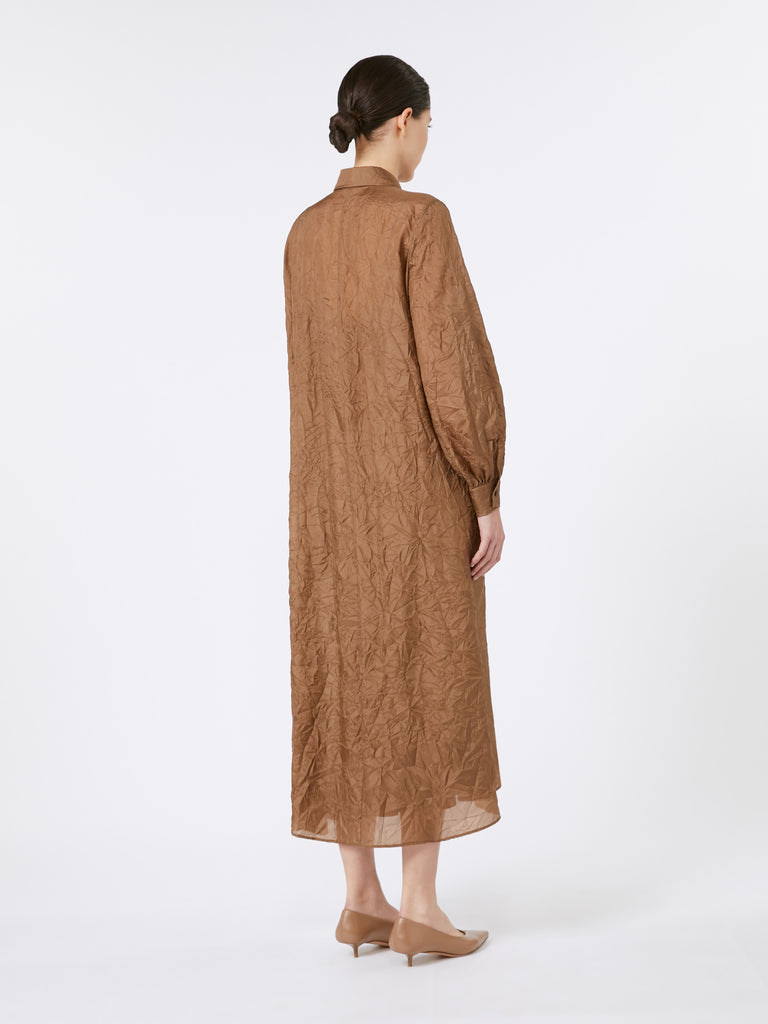 Silk canvas shirt dress