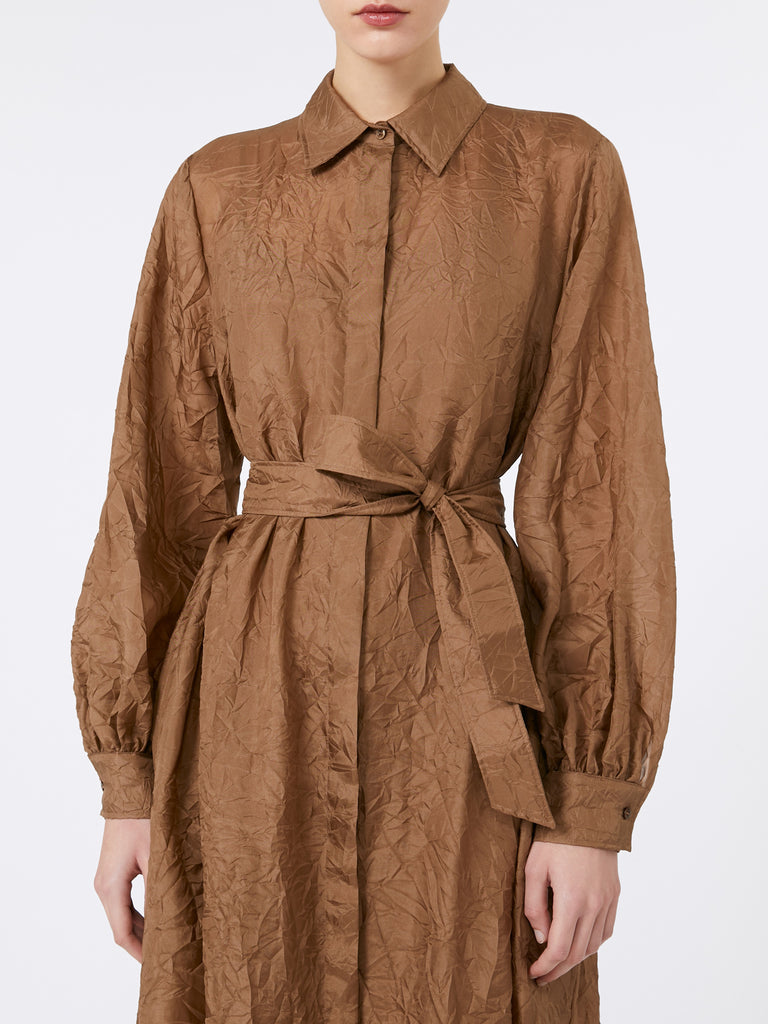 Silk canvas shirt dress
