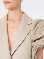 max mara oversized sleeveless linen jacket with ruffles for women