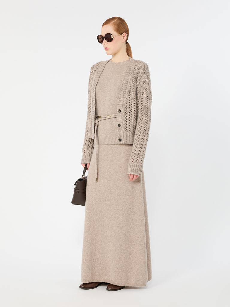 max mara long cashmere yarn skirt