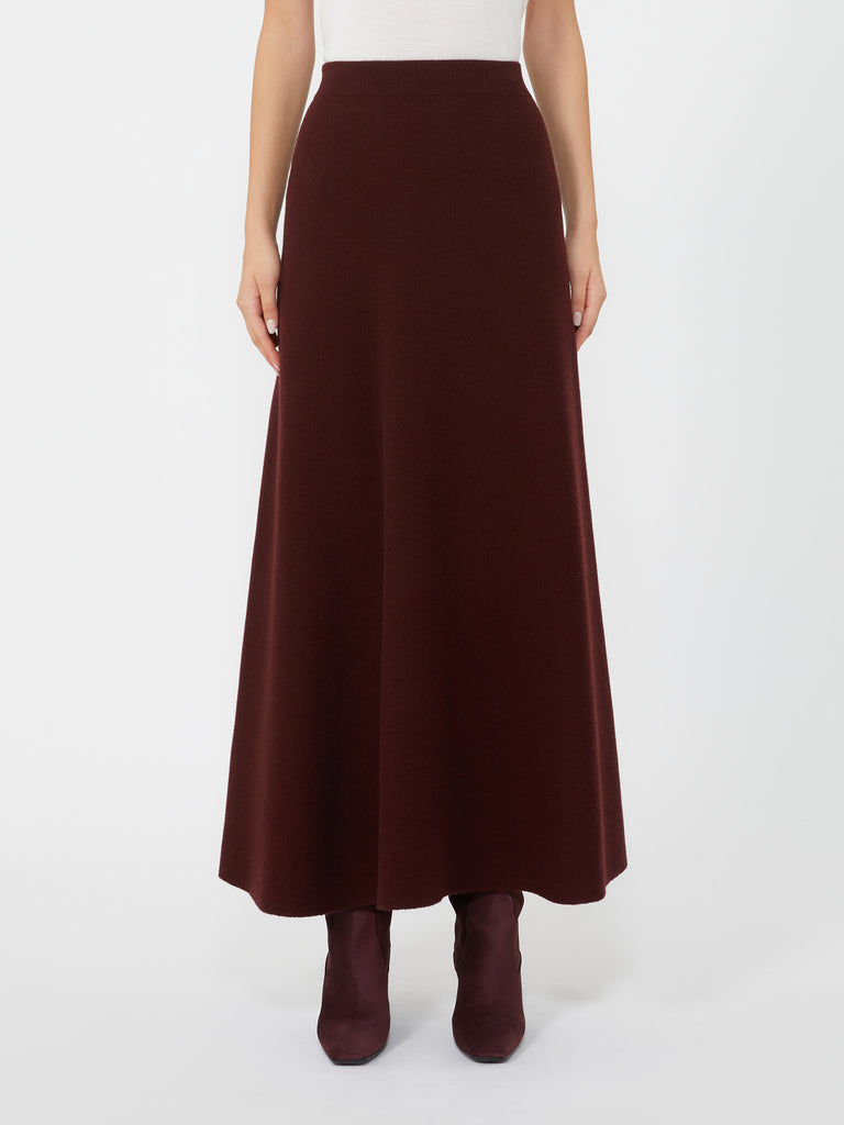 Wool and cashmere flared skirt