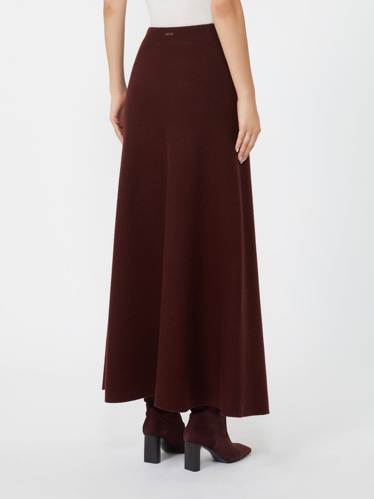 Wool and cashmere flared skirt