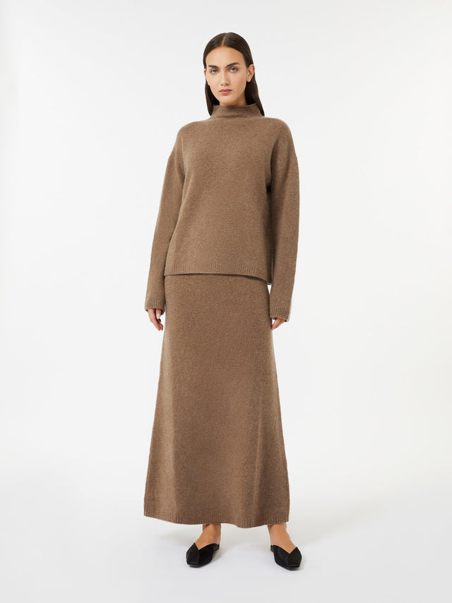 Stretch cashmere yarn skirt